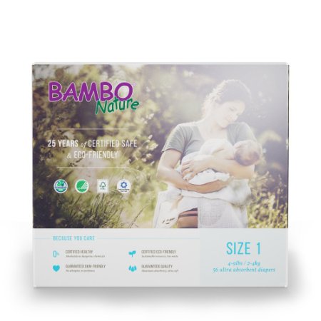 Bambo Nature Diapers - Size 1 - 56 ct