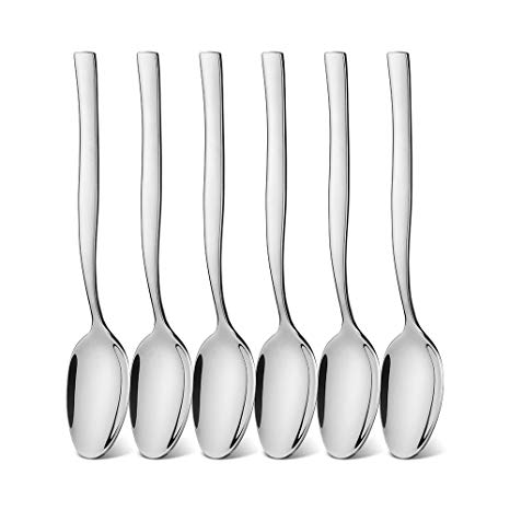 icxox Tea Spoons Set of 6, 18/10 Stainless Steel, 6.1 Inches (Silver)