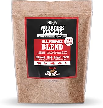 Ninja XSKOP2RL Woodfire Pellets, All Purpose Blend 2-lb Bag, up to 20 Cooking Sessions, 100% Real Wood Pellets, Only Compatible with Ninja Woodfire Grills (OG700 Series), All Purpose Blend