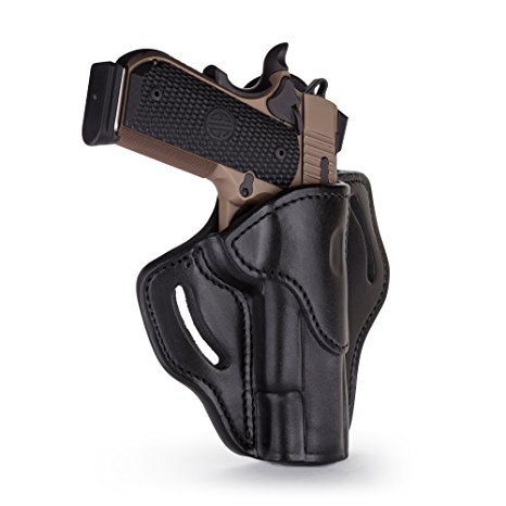 1791 GUNLEATHER 1911 Holster, Right Hand OWB Leather Gun Holster for belts fits all 1911 models with 4" and 5" barrels
