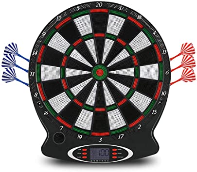 Electronic Dartboard, Digital Soft Tip Dart BoardsLCD Display 15 Inch Target Face 6 Soft Tip Darts Target Board