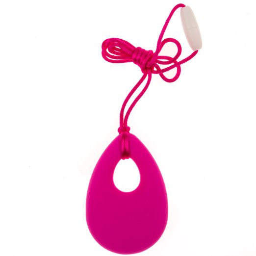 Premium Chew Necklace by InYard - Teardrop Shape - FDA Approved Material - Mild to Moderate Chewers (Violet Red)