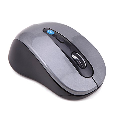 HDE Bluetooth Mouse Ergonomic Wireless Optical Mouse (Silver)