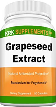 1 Bottle Grapeseed Extract 400mg Per Serving 90 Capsules KRK Supplements