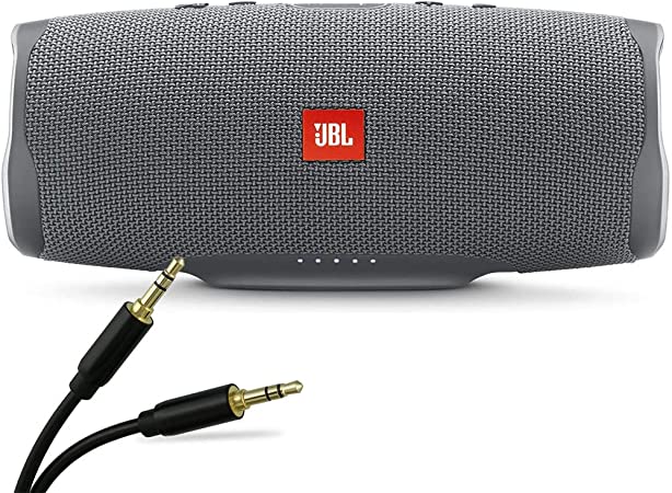 JBL Charge 4 Wireless Portable Bluetooth Waterproof Stereo Speaker Gray   AUX Audio Cable