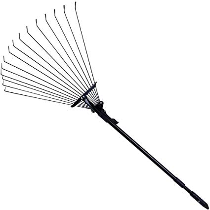 Rovtop Adjustable Steel Garden Leaf Rake-63 Inch Ideal Garden Folding Rake Tools