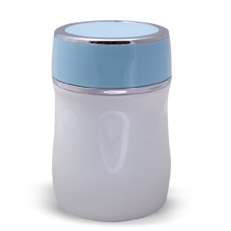 Stainless Steel Insulated Food Lunch Jar, Wide Mouth, Vacuum Keeps Food Hot or Cold, Sky Blue, 400ml