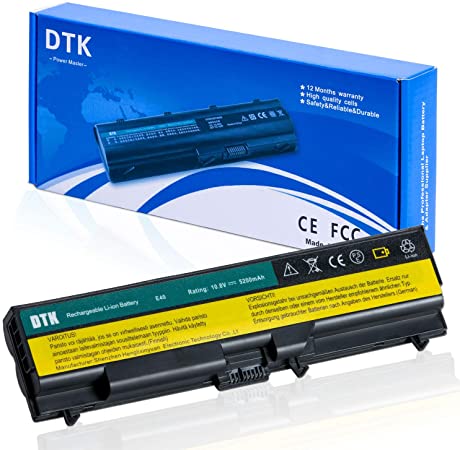 DTK Laptop Battery for Lenovo Thinkpad T420 T520 T410 T510 E40 E50 0578 E420 E425 E520 E525 L410 L412 L420 L421 L510 L512 L520 Sl410 Sl510 W510 W520 10.8V 5200MAH