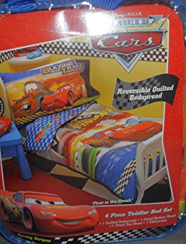 Disney Cars 4 -Piece Toddler Bedding "First to the Finish".