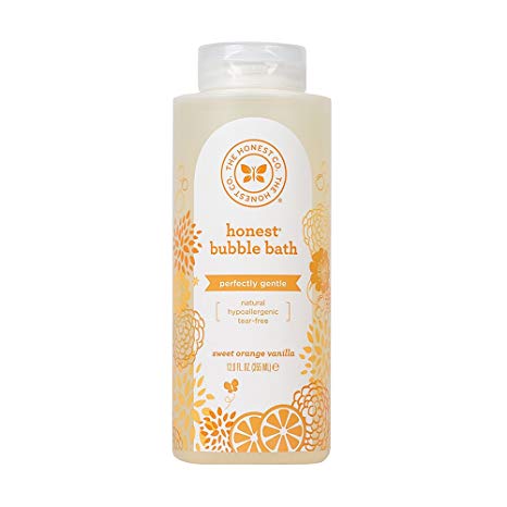 The Honest Company Perfectly Gentle Sweet Orange Vanilla Bubble Bath with Naturally Derived Botanicals, Orange Vanilla, 12 Fluid Ounce