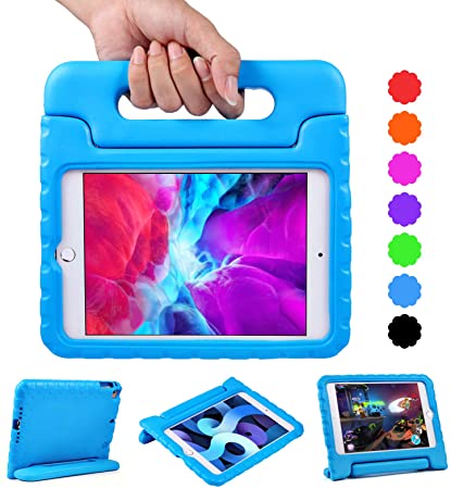 EVA Tablet Case for iPad Mini 4 / Mini 5 with Handle | Blosomeet Full Body Protective Kid-Proof Cover for iPad Mini 5th/4th Generation with 2-Angle Stand | Rugged & Lightweight Case for Boys | Blue