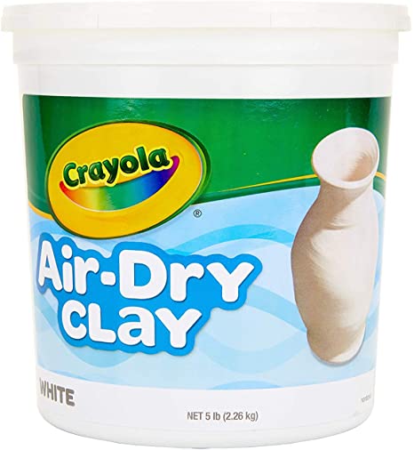 Crayola Air-Dry Clay, White, 5 pounds Resealable Bucket, for Classroom, Educational, Art Tools, 4 Pack (20 pounds Total)