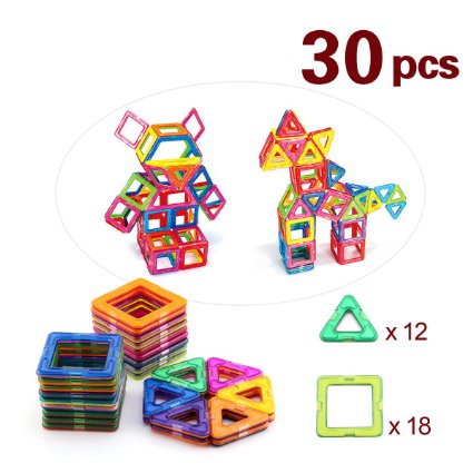 BAA SHOP 30pcs Magnetic Building Blocks Toys,Educational Stacking Construction Magnet Blocks Sets.
