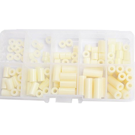 M3 Nylon Spacer Plastic Assortment Kit 100pcs,White