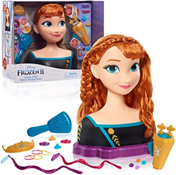 Disney Frozen 2 Queen Anna Deluxe Styling Head, 18-Pieces