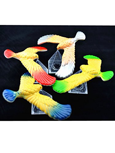 3 Pcs Cute Balancing Bird With Clear Triangle Stand (Colors May Vary) By C&H Solutions