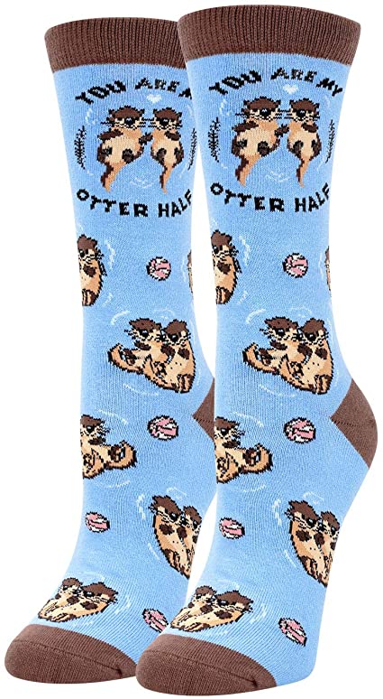 HAPPYPOP Women Girls Cat Socks Novelty Funny Otter Chicken Sloth Animal Lovers Gift