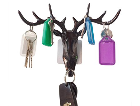 GOMA Best Wall Key Holder - Hook All Your Keys And Dog-walking Essentials in one place - Be Ready To Go Out On Walks With Your Pup And Never Forget Your Keys - FREE Ultra Strong Mounting Sticker