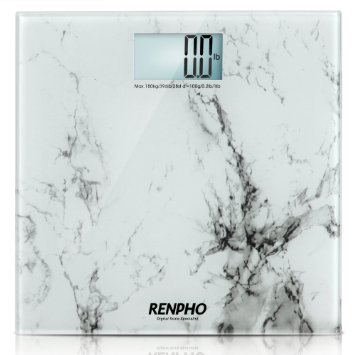 RENPHO Digital Bathroom Scale 400lb/180kg High Accuracy with Elegant Marble Pattern [2016 New Release]