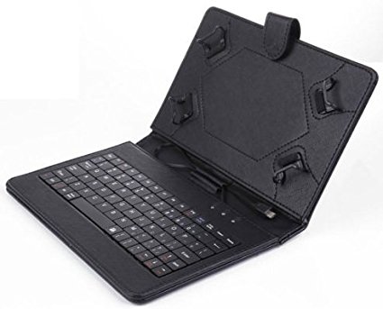 XIDO Keyboard for 7" Tablet PC German QWERTY Layout (Case, Faux Leather, 1GB RAM, Mini USB) Laptop 7 Notebook 8 9 Stand Micro Android