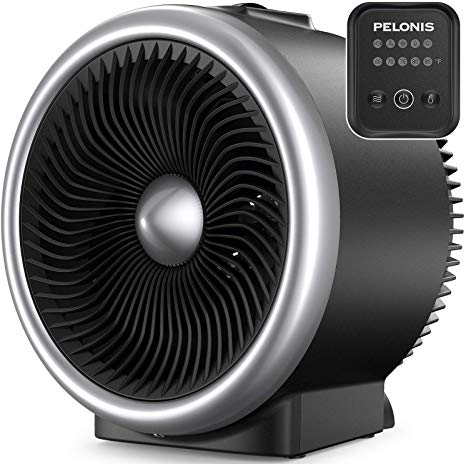 PELONIS PSH750S Space Heater with Air Circulator Fan, 2-in-1 Vortex Heater with Electronic Adjustable Thermostat, ETL Listed, Auto Tip-Over & Overheat Protection for All Seasons & Whole Room Use