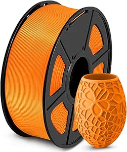 SUNLU PLA 3D Printer Filament PLA Filament 1.75mm, Neatly Wound PLA 3D Printing Filament 1.75mm, Dimensional Accuracy  /- 0.02 mm, Fit Most FDM 3D Printers, 1kg Spool (2.2lbs), PLA Orange