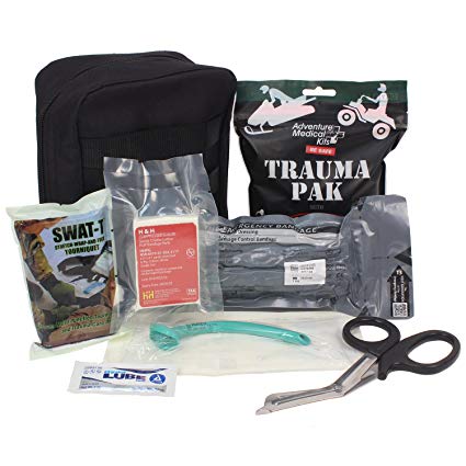 Ever Ready First Aid Meditac Tactical Trauma IFAK Kit with Trauma Pack Quickclot and Israeli Bandage in Molle Pouch (Updated Version Featuring SWAT-T)