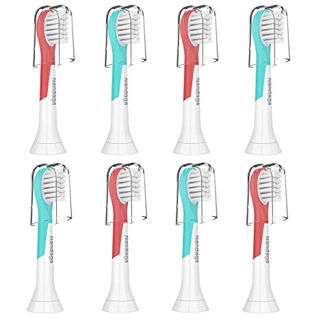 8 Pack Sonic Kids Replacement Toothbrush Heads (Compact) for Child 3-7 Years Old, Compatible with Philips Sonicare for Kids Toothbrush HX6032/94, HX6320, HX6340, HX6321, HX6330, HX6331