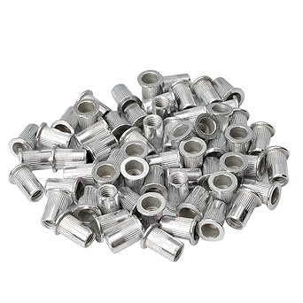 100 Pieces 1/4-20 Aluminum Rivet Nuts Threaded Inserts Rivnuts Nutsert