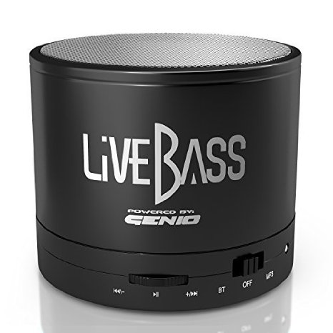 LiveBass Portable Wireless Bluetooth Speaker - High Quality Bass System - Home, Outdoor & Travel Use (Charcoal Black)