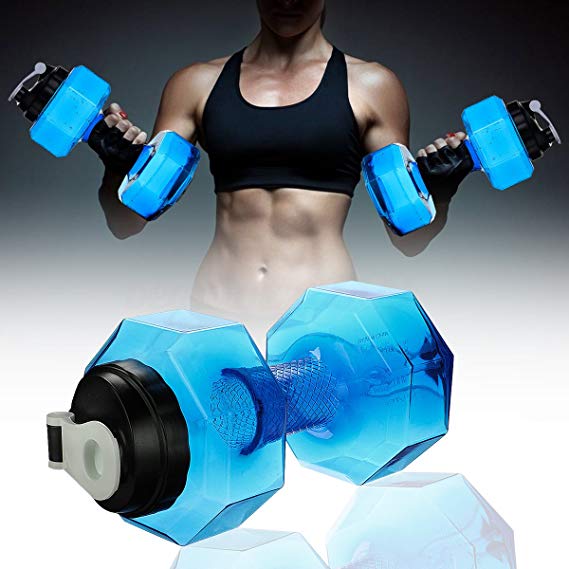 74 OZ Dumbell Water Bottle - Leakproof Lid/Flip Top/Big Capacity/Travel Water Jug(BPA Free)