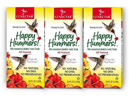 EZNectar,  All-Natural, Ready-to-Use Hummingbird Food-Nectar, 101.4 fl. oz. Total, 3 Piece