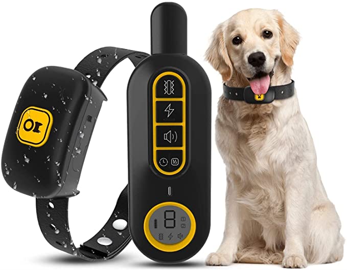 KOSPET Dog Training Collar,Remote & Auto 2 in 1 Rechargeable Anti Barking Collar,7 Adjustable Sensitivity and 8 Intensity Levels for Small Medium Large Dogs…