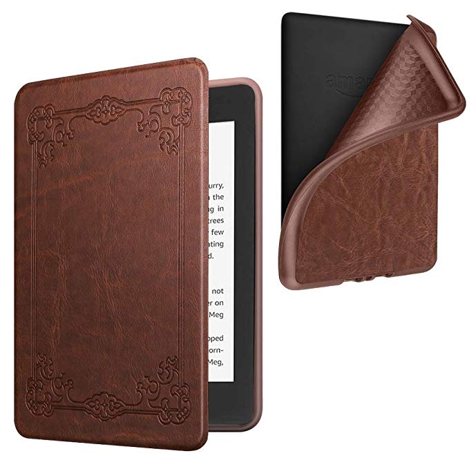 Fintie Case for All-New Kindle Paperwhite (10th Generation, 2018 Release) - Slim Lightweight Cover with Soft Flexible TPU Back Case Auto Sleep/Wake for Amazon Kindle Paperwhite E-Reader, Vin-Bronze