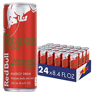 Red Bull Energy Drink, Watermelon, 8.4 Fl Oz (24Count), Summer Edition