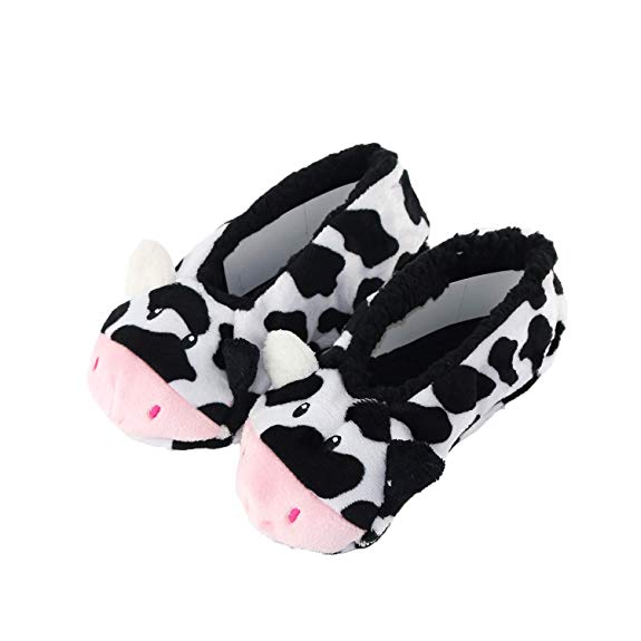 Womens Warm Cozy and Lovely Animal Non-Skid Knit Home Floor Slippers Socks for Adults Girls