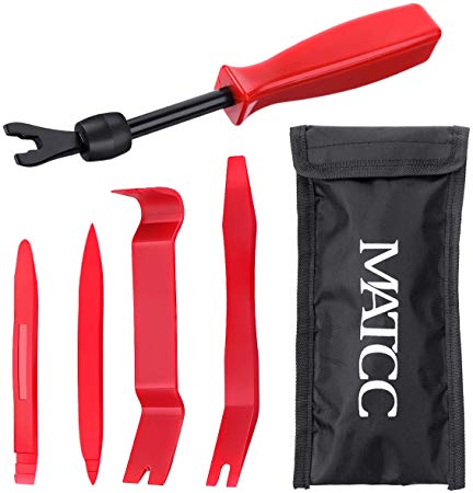 MATCC Car Trim Removal Tool 5pcs Auto Door Panel Removal Tool for Car Audio Radio Dash Door Panel Molding Fastener Remover Tool Kit