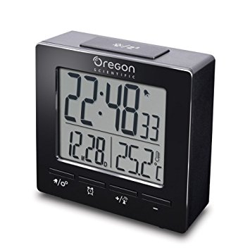 Oregon Radio Controlled Alarm Clock, Black