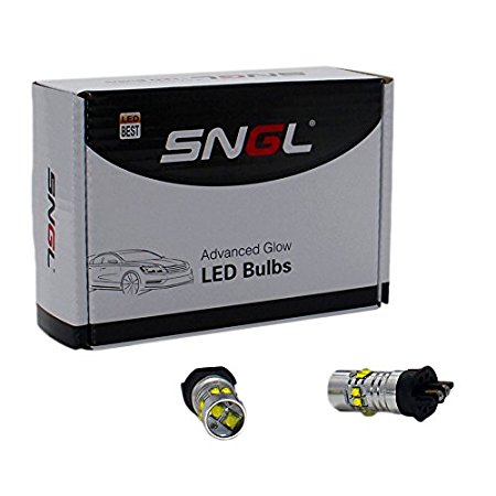 SNGL Super Bright Error Free PW24W CREE LED DRL Replacement Bulbs - Plug-and-Play - 6000K Cool White (Pack of 2) …