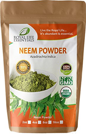Neem Leaf Powder Organic 8oz Non GMO supplements for glowing skin, hair, nails, & promotes digestion, detoxification, lower blood sugar, cholesterol, & more