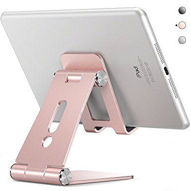 Adjustable Tablet Stand,Aodh Multi-Angle iPad Stand,Cell Phone Stand,iPhone Stand Dock, Nintendo Switch Stand and Holder for iPad, Android Smartphones, Samsung, Kindle Accessories(4-13 inch)(Rose)