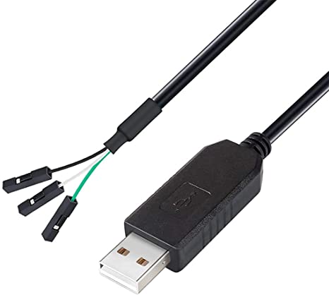 DTECH FTDI USB to TTL Serial 3.3V Adapter Cable TX RX Signal 3 Pin 0.1 inch Pitch Female Socket FT232RL Chip Windows 10 8 7 Linux MAC OS (6ft, Black)