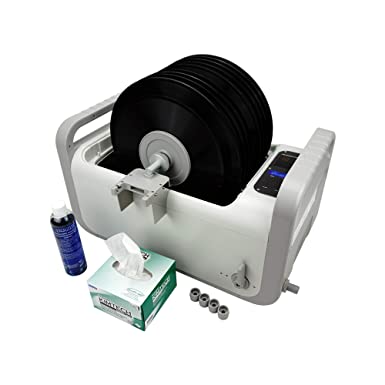 iSonic P4875-NH MVR10 Motorized Ultrasonic Vinyl Record Cleaner for 10 12” to 10” Records, 2 Gal/7.5L, 110V, Cleaning Solution Concentrate, Kimwipes no-lint Tissue, 4 spacers