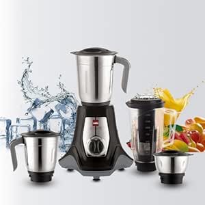 Cello Hercules Mixer Grinder 750W, Black- 2 Year Warranty (We Jar with Lid- 1.2 L; Dry Jar with Lid- 1L; Chuntney Jar with Lid- 500ml; Juicer Jar Capacity- 1500ml; Spatula)