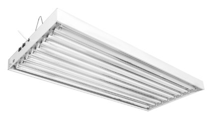 iPower GLT5XX4X8 T5 Fluorescent 8-Tube Fixture Bloom Veg w Bulbs 4-Feet Powder Coated UL Listed Steel Housing 10 Grounded Power Cord Rated Wattage 432W Fluorescent 6400K 54W Tubes Included Dual OnOff Switches