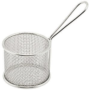 Winco FBM-32R, 3.75-Inch Diameter Stainless Steel Round Mini Deep Fry Serving Basket