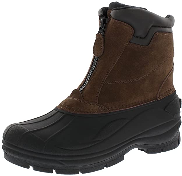 Woodstock Mens Cold Weather Boots with Front Zipper Closure (Brock) Waterproof Insulated Mid-Calf Winter Boots - Comfy, Durable, Keeps Feet Warm & Dry