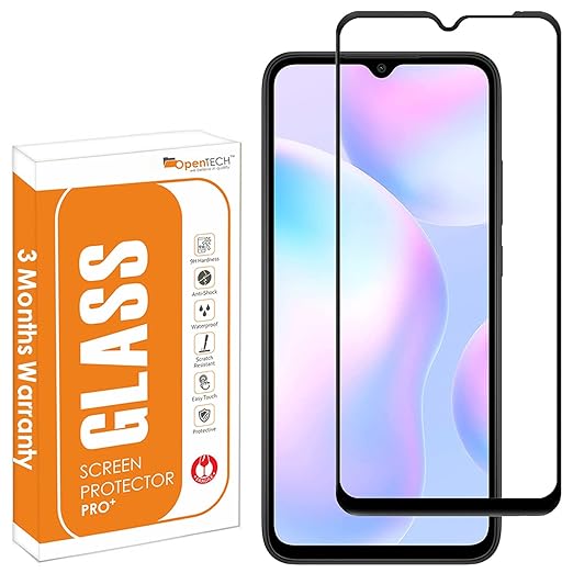 OpenTech Tempered Glass Screen Protector Compatible For Xiaomi Redmi 12C / Poco C55 With Edge To Edge Coverage And Easy Installation Kit for Smartphone