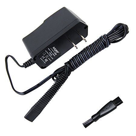 HQRP AC Adapter Power Cord Charger compatible with Braun Series 5 ContourPro Model 530s-4, 550, 550s-3, 550s-4, 550cc-4, 560, 560s-3, 560s-4, 565cc-4 Type 5751 Shaver plus Cleaning Brush