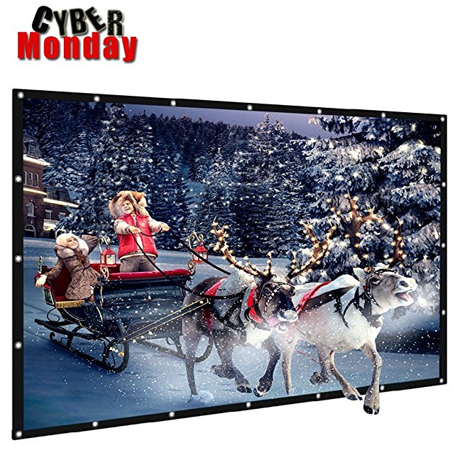 GBTIGER 120" Portable Tabletop Projector Screen, 120 Inch 16:9 for Home Cinema Theate Movies, Business Presentation, Education Training, Outdoor Public Display. (120‘’ 16:9) (PVC Fabric, 120 inch)